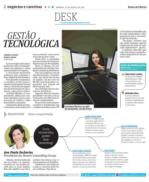 DocSystem é destaque na Folha de SP