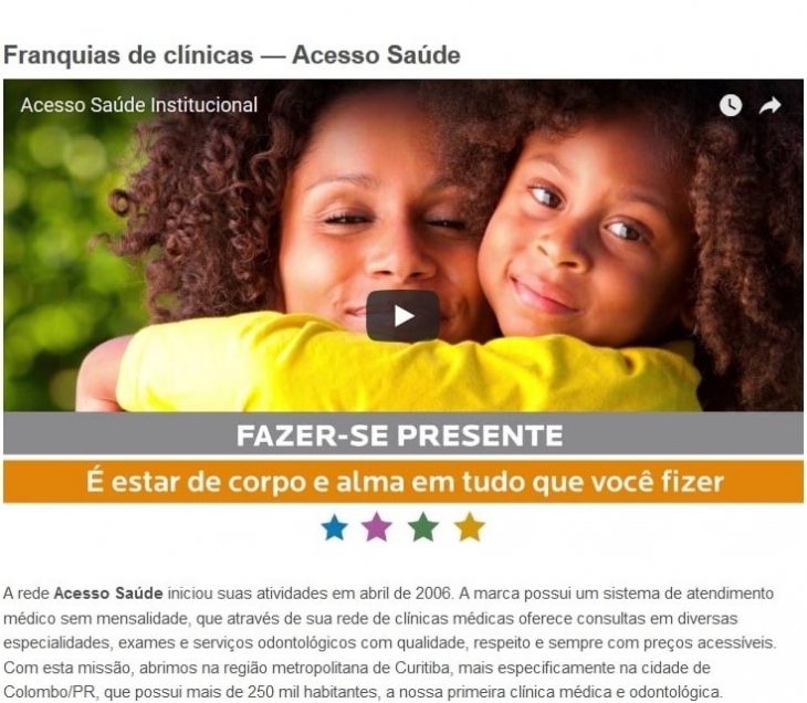 Acesso Saúde no Portal do Franchising